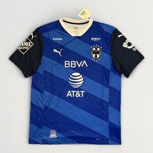 Puma Monterrey Away Soccer Jersey Blue Black Men's Size L - Large - NWT $90